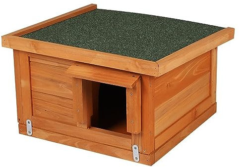 Urban Living Mein Garten Herissenhaus aus Naturholz mit abnehmbarem Dach, 36 x 24 x 40 cm