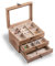 Frebeauty Schmuckkästchen aus Holz, 3 Ebenen, Vintage-Schmuck-Organizer mit transparentem Deckel, rustikaler Holz-Schmuckhalter für Ohrringe, Ringe, Armbänder, Broschen, Schmuckaufbewahrungskoffer für