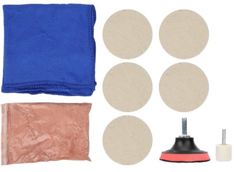 Kit per la Lucidatura del Vetro, Yctze 100g Kit per la Lucidatura della Polvere di Ossido di Cerio per il Vetro del Parabrezza 'auto, Ripristina i Finestrini Graffiati