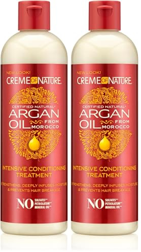 Creme Of Nature Arganöl Intensivpflegebehandlung, Intensive Pflegebehandlung mit Arganöl, 350 ml (Packung mit 2)