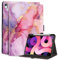 Anpredo Hülle für iPad Air 6th 27.9 cm M2/10.9 Zoll 5th/4th 2022/2020 Generation mit Stifthalter, Auto Wake/Sleep, Folio Cover für Apple iPad Air 6/5/4 Gen, Rosa Marmor