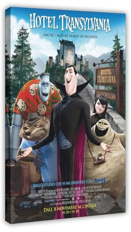 AhCor Animiertes Filmposter Hotel Transsilvanien (4) Leinwand Poster Schlafzimmer Dekor Sport Landschaft Büro Zimmer Dekor Geschenk Rahmenstil 60 x 90 cm