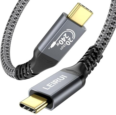 LEIRUI Short USB C Cable 240W Type C 3.2 Gen 2x2 Cable 20Gbps Data Transfer 4K@60Hz Video Monitor PD Fast Charging Compatible with Galaxy S23 MacBook Pro/Air iPad