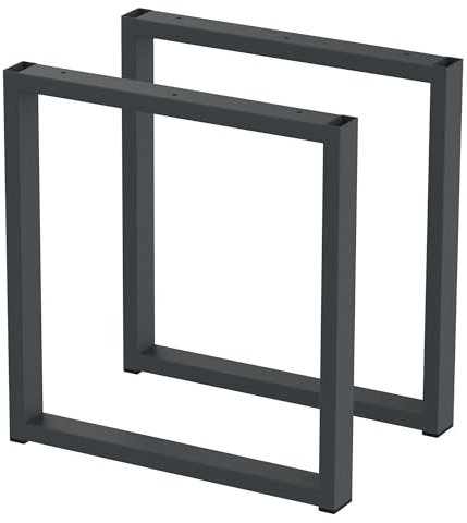 BK Styl 2 Stück Tischbeine aus Metall U-Form | Tischgestell aus 40x20mm Profilen | Tischkufen Tischfüße Möbelbeine für Schreibtische & Esstische I Stahl Pulverbeschichtet (400x420mm Anthracit)