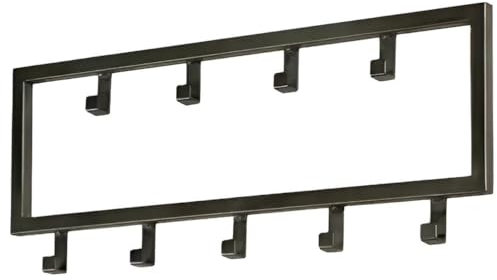 TOJ Living Wandgarderobe - 50CM - 9 Haken - Kleiderhaken - Garderobenhaken - Kleiderhaken wand - Wandgarderobe schwarz - Garderobenstange wandmontage - Wandhaken garderobe - Edelstahl - Schwarz