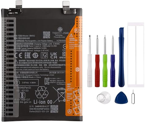 swark Batterie de Rechange Swark BM5G Compatible avec Redmi Note 11T Pro/Xiaomi Poco X4 GT 4980 mAh Batterie de Rechange avec kit d'outils