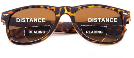 SKYWAY Bifokale Lesesonnenbrille für Damen Herren, Modische Klassische Lesebrille mit Federscharnier, UV400 Schutz, +3.0, Schildpatt