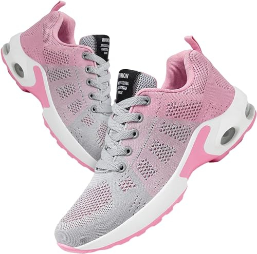 Generic Damen Mesh Laufschuhe Turnschuhe Sportschuhe Sneaker Running Tennis Schuhe Straßenlaufschuhe Dämpfung Leichtgewichts Atmungsaktiv Walkingschuhe Outdoor Fitness