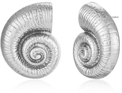 LILIE&WHITE Ohrringe Für Damen Silberne Schneckenhaus Ohrstecker – Elegante Ohrstecker im Muschel-Design für Damen, Maritimer Schmuck für Alltag und Besondere Anlässe