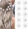 Mezrkuwr 10 Stück Mini-Haarspangen mit weißen Blumen und Strasssteinen haarspangen klein, dekorative Haarspangen, Hochzeits-Haarspangen, Braut-Haarschmuck