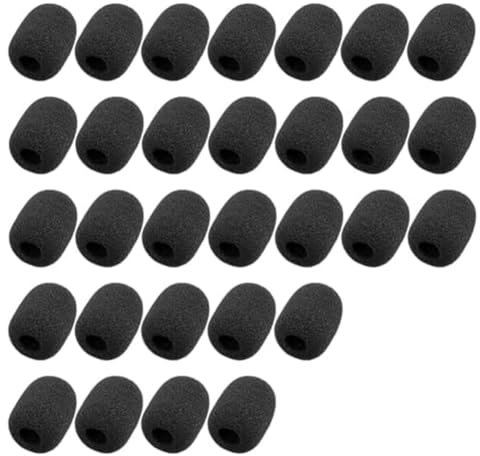 Grendly 30 Pack Foam Microphone Windscreen, Mini Headset Microphone Foam Covers for Headset Microphone, Easy Installation