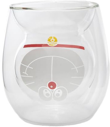 lachineuse - Tasse Chat Doreamon - Verre Double Paroi - Contenance 240 ml - Tasse Café, Thé, Chocolat Chaud, Cappuccino - Mug Déco Manga Japonais - Idée Cadeau Japon Asie