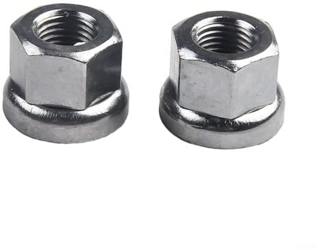 M9/M10 Steel Nuts, Stainless Steel Locking Bike Cycle Wheel Axle Track Nuts 2PCS, For Dead-flying Front/rear Hubs, With Anti-skid Patterns(M9)