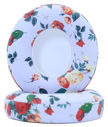 Replacement Ear Pads Compatible with Beats Solo 2.0 Solo 3.0 Wired Wireless Headphones Soft Comfort Protein Leather Memory Foam Resilient（White Flower Pattern）