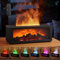 Flammen Aroma Diffuser - Mini Kamin Luftbefeuchter mit 7 Farben LED Licht, Diffuser ätherische öle 150ml mit Fernbedienung, 3 Timer, Wasserlose Abschaltautomatik (Schwarz)