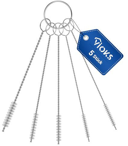 VIOKS Flexible Reinigungsbürste Set 5 STK Strohhalm Reinigungsbürste Flaschenreiniger Bürste 10 cm - Bürste Reinigung Flaschenbürste Klein Set für Milchschlauch Teekanne Kaffeemaschine Reagenzgläser