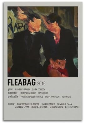YWLXD Fleabag Poster, Wandkunst, Leinwand, ästhetisches Cover, Poster, Vintage-Musik und Filme, dekoratives Gemälde für Wohnzimmer, Schlafzimmer, 30 x 45 cm, ungerahmter Stil
