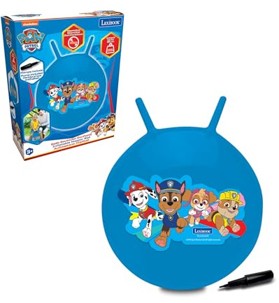 Lexibook, Pat' Patrouille Ballon Sauteur Gonflable, BG040PALXB | Ballon lumineux coloré, pompe manuelle incluses, plastique résistant et sûr, bleu