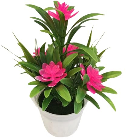Générique Plant Artificielles en Pot 20 Cm Fleurs Artificielles Interieur Extérieur Decoration Fleurs Réalistes pour Maison Jardin Bureau