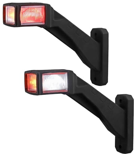 AUTOUTLET LED Begrenzungsleuchten Anhänger, Reflektionsbecher-Design - Heller, 2PCS Positionsleuchten 10-30V Wasserdicht, Seitenmarkierungsleuchten mit Dual E9-Mark & Silikon-Basis für LKW PKW (187mm)