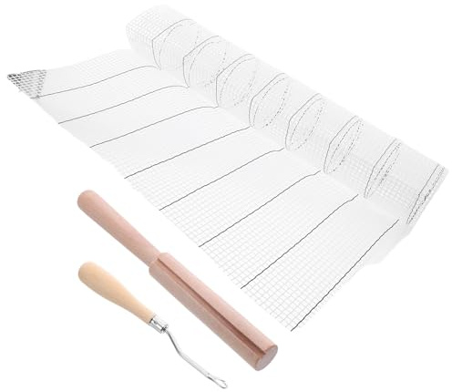 MAGICLULU Knüpfnetz für Teppichherstellung mit Kunststoff und Holz Vielseitiges Selbstgemacht Werkzeug für Teppich Wandteppich und Handarbeit im Studio