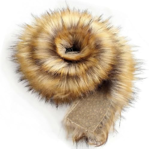 Eulihent Kunstfell Meterware 7cmx100cm Kunstpelz Band, Kunstfell Bordüre Rolle, kunstfells zum Basteln, Nähen & Dekorieren - Ideal für Bordüren, Kostüme & Weihnachtsdeko