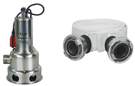 T.I.P. Schmutzwasser Tauchpumpe Edelstahl Extrema 500/13 Pro + 15 m Gewebeschlauch