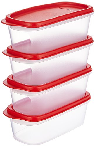Tupperware Smart économiseur de conservation des Ensembles 500 ml Red Seal / Transparent Base