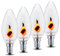 4 x 3w Flicker Flame Candle Light Bulb E14
