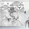ABAKUHAUS Anker Duschvorhang, Zentangle Ozean Wolken, Stoffliches Gewebe Badezimmerdekorationsset mit Haken, 175 x 180 cm, Schwarz und weiß