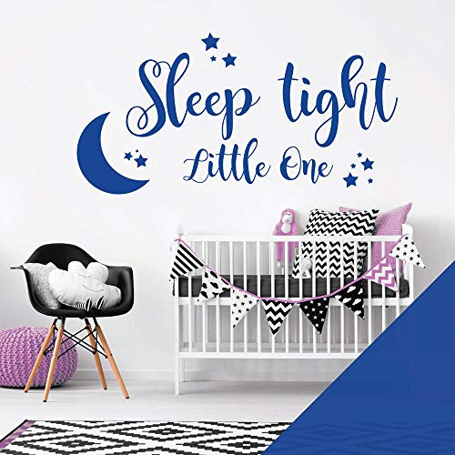 Wandtattoo / Wandaufkleber, Motiv Sleep tight Little One, mittelblau