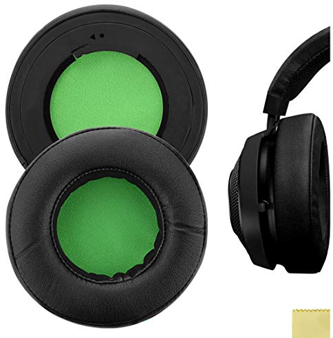 Geekria QuickFit Almohadillas de proteína para Razer Kraken 7.1 Chroma V2 USB Gaming Auriculares/Auriculares, reemplazo de Almohadillas de oído Chroma V2 para Auriculares o Orejas (Negro/Verde)