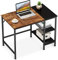JOISCOPE Computer Desk, 120cm Office Desk with 2 Shelves, PC Desks & Workstation for Student and Worker, Study Table for Writing, Wooden Desk for Bedroom, Home, Office, Vintage Oak & Black Finish