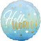 Amscan 3973001 - Standard Folienballon Blue Baby Boy, Durchmesser circa 43 cm, Hello World, Junge, für Helium und Luft, Baby Party