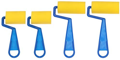 STOBOK 2 Brosse en Mousse Petits Rouleaux Éponge Pinceaux Éponge Outil De Dessin Peinture Bricolage Pinceaux en Mousse pour La Peinture Pinceau Éponge Enfant Brosse Rouleau Miniature