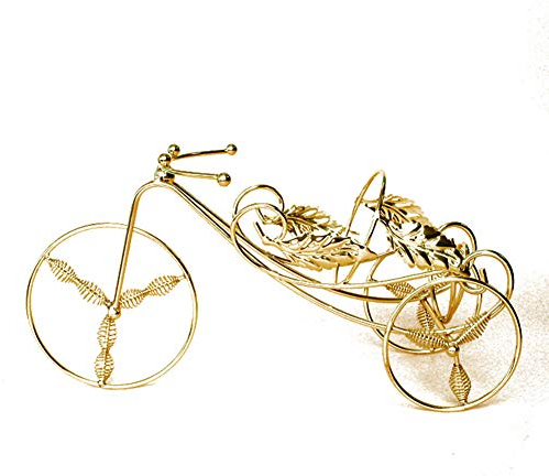 Lsimeru Vintage Weinflaschenhalter Fahrrad Metall Gold Weinregal Weinhalter Regal Geschnitzt Weinständer Party Hochzeit Deko