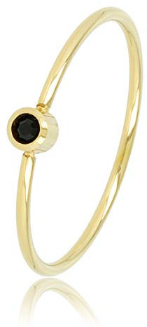 My Bendel Bedeutung Ring Gold mit schwarzem Stein- Stylischer Ringe für Damen - Bleibt schön und Verfärbt Nicht - Stapeln Ringe - mit Luxuriösen Geschenkverpackung