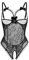 Tuopuda Bodys Sexy Femmes sous-vêtements Babydolls Nuisettes Ensemble de Lingerie Dentelle Erotique Combinaison Chemises de Nuit Sleepwear Underwear Ensemble Lingerie (Noir, L)