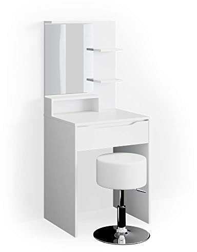 Vicco Vanity table Ruben, White, 60 cm with stool