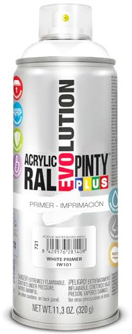 PINTYPLUS PINTURA EN SPRAY EVOLUTION WATER-BASED 520CC IMPRIMACIÓN BLANCO IW101