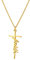 JewelryWe Kreuz Anhänger Halskette für Damen: Gold Edelstahl Kette mit Wort Faith Kreuz Anhänger Religiöses Schmuck Geschenk für Frauen Mädchen