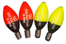 SRG Pole Floats Jigger Floats Pack of 4 (2 x 0.3 Red Tip / 2 x 0.3g Yellow Tip)