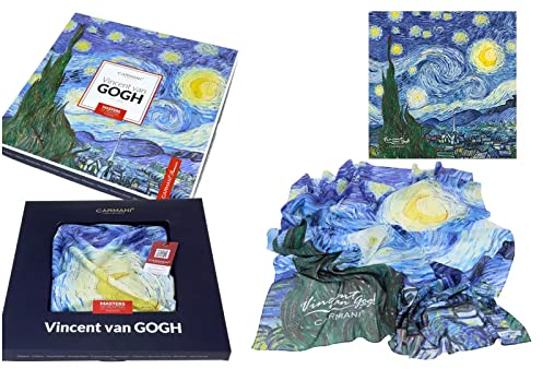 Carmani - Damen Mode Halstuch mit Vincent van Gogh, The Starry Night