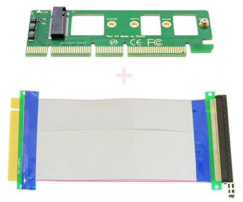 NFHK NGFF M-Key NVME AHCI SSD auf PCI-E 3.0 16x x16 Vertikaler Adapter mit Kabel Stecker auf Buchse Verlängerung