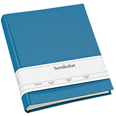 Semikolon 363977 Foto-Album Classic Large - 24,5 x 30,5 cm - 130 Seiten cremefarben, für 260 Fotos - azzurro hell-blau