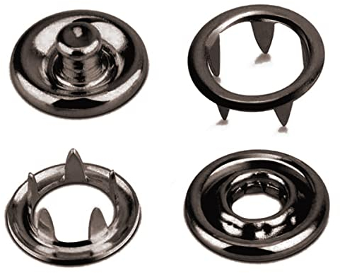 Jersey Druckknöpfe 30Set 10mm Schwarz, Druckknöpfe Metall, Nähfrei Buttons Hohle Feste Knöpfe Werkzeug Prong Schnalle Kam Snaps für DIY Basteln Baby Kinder Jersey Stoff, Kleidung Taschen