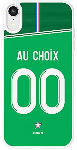 MYCASEFC Coque Football Personnalisable Saint Etienne Samsung Galaxy A40 en Silicone. Housse de Foot pour Smartphone personnalisée et fabriquée en France en TPU