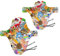 Riesel Design® MTB Mudguard Set (1 x kol:OSS + 1 x Schlamm:pe) inkl. Kabelbinder/Stylischer MTB Schmutzfänger/Mountainbike Schutzblech als Spritzschutz für alle Radgrößen (flowmingo Set)