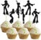Gyufise 24Pcs 70's Disco Dancing Cupcake Toppers - Disco Cake Decorations for Music Theme Party, Wedding, Birthday