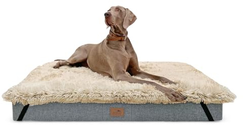 tierlando® Ortho-Topper Shaggy | Orthopädische Matratzenauflage für Hundebetten Bezug kuschelig waschbar nachhaltiger Matratzenschoner Größe: 150x100cm | Farbe: 14 Beige